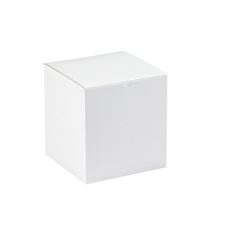 8 x 8 x 8 <span class='fraction'>1/2</span>" White Gift Boxes