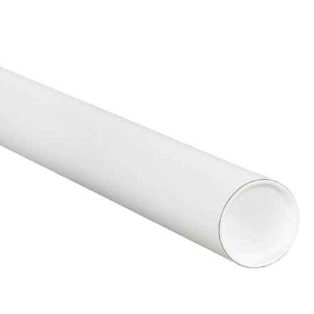 2 <span class='fraction'>1/2</span> x 30" White Tubes with Caps
