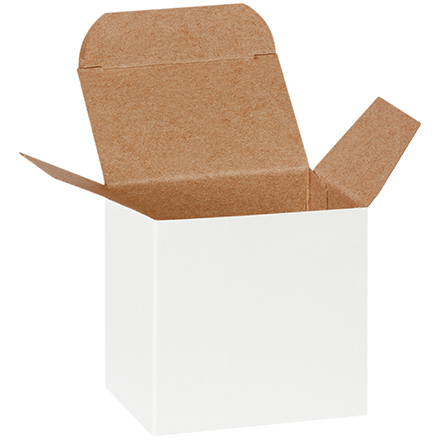 3 x 2 x 3" White Reverse Tuck Folding Cartons
