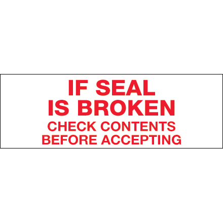 2" x 110 yds. - "If Seal Is Broken..." (6 Pack) Tape Logic<span class='rtm'>®</span> Messaged Carton Sealing Tape