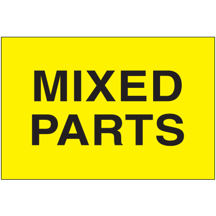 2 x 3" - "Mixed Parts" (Fluorescent Yellow) Labels