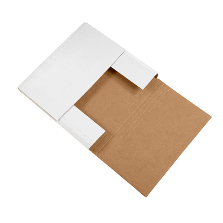 12 <span class='fraction'>1/2</span> x 12 <span class='fraction'>1/2</span> x 2" White Easy-Fold Mailers