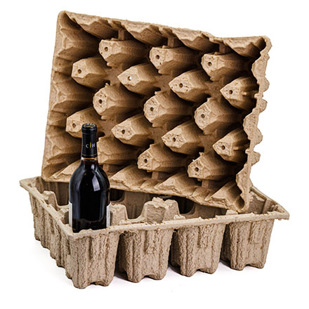 3,6,9 or 12 Wine Bottle Pulp Shipper Trays