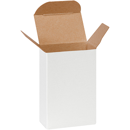 2 x 1 <span class='fraction'>1/4</span> x 3" White Reverse Tuck Folding Cartons