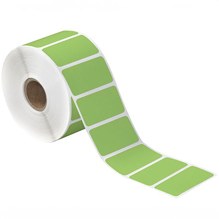 2 x 1" Green Desktop Direct Thermal Label