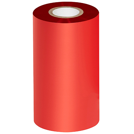 4.33" x 984' Red Thermal Transfer Ribbons- Wax/Resin